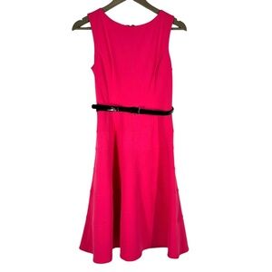 | Tommy Hilfiger | Hot Pink Sleeveless Knee Length Dress with Black Belt